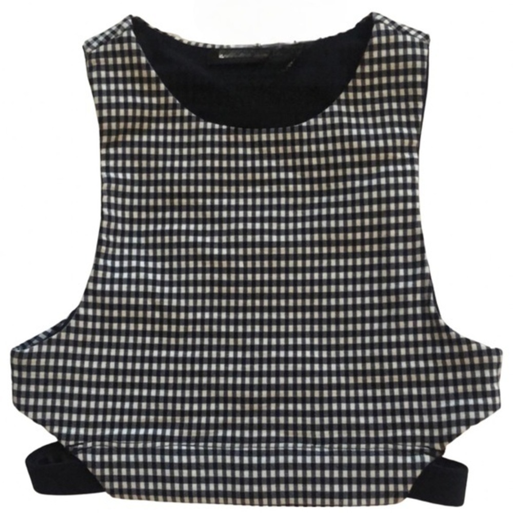 Koral Black and White Gingham Sports Bra
